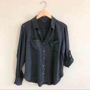 Rock & Republic charcoal gray blouse